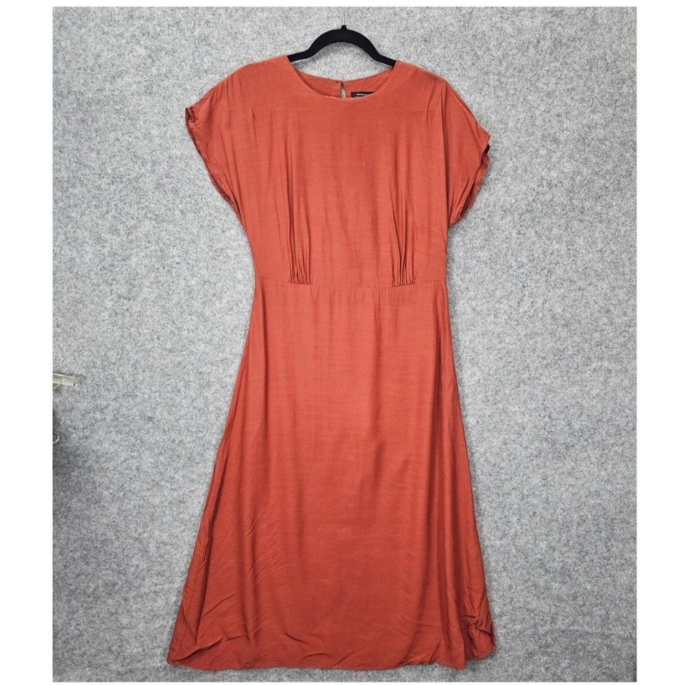 Burnt Orange Womens Midi Casual Dress Small Terracotta Keyhole OTHER STORIES‎ 4
